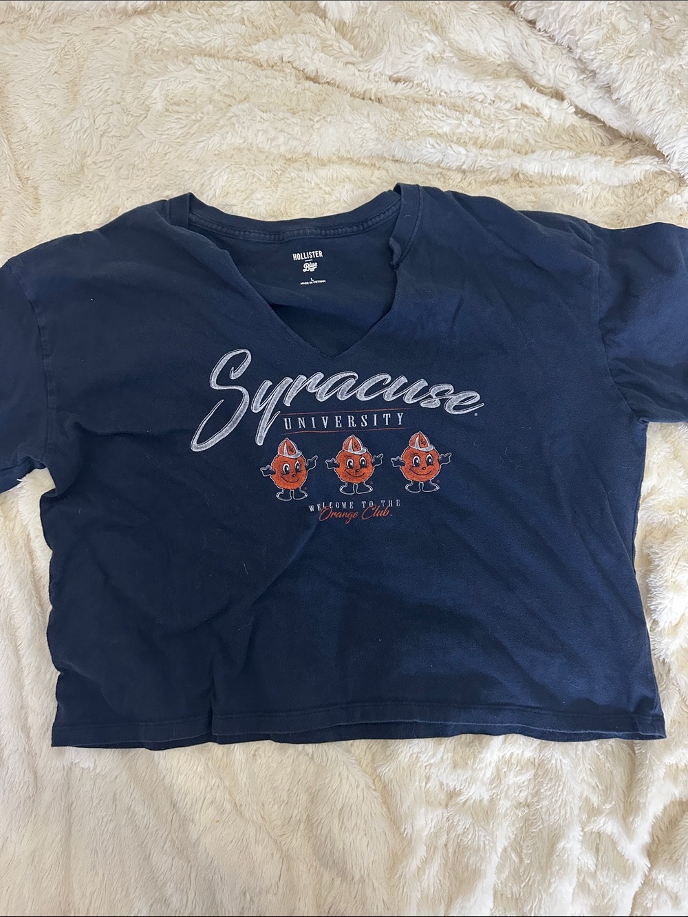 Hollister Navy Syracuse University Graphic Crop Tee